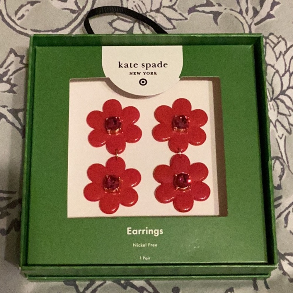 Kate Spade x Target Pink Flower Earrings NIB
